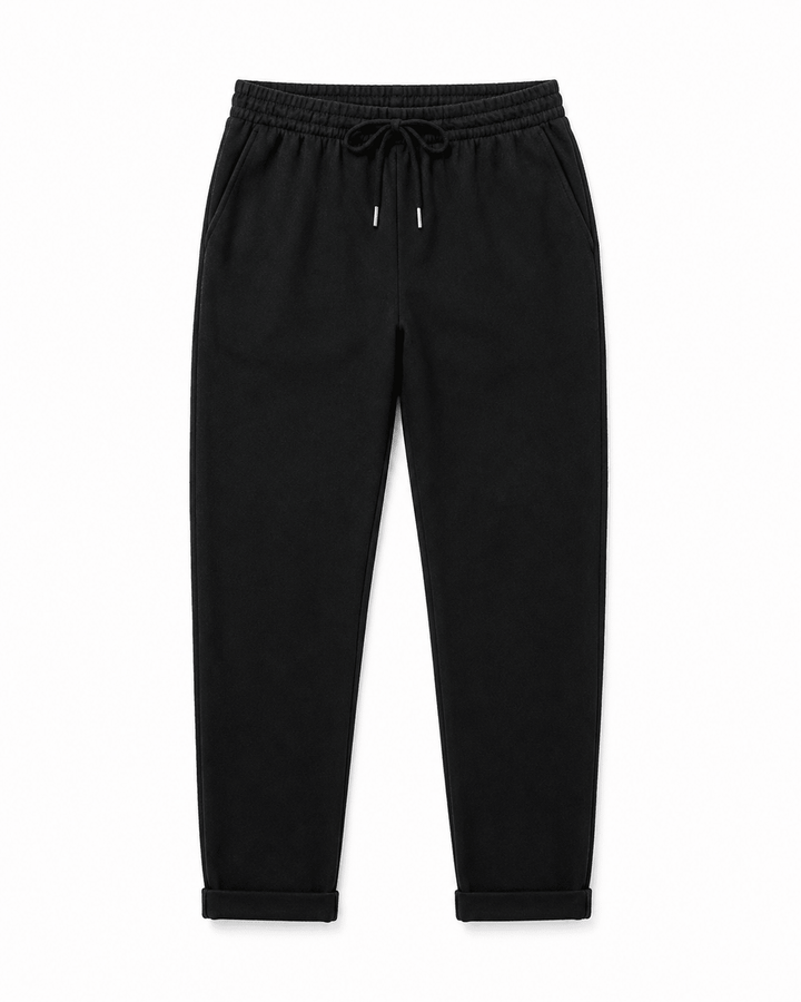 Black Modern Tapered Joggers with Elastic Waistband - Must Boutique
