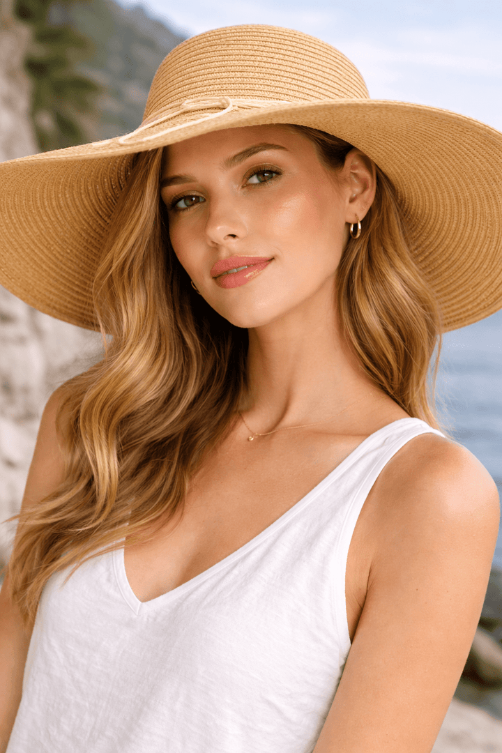 Natural Straw Wide - Brim Sun Hat - Must Boutique