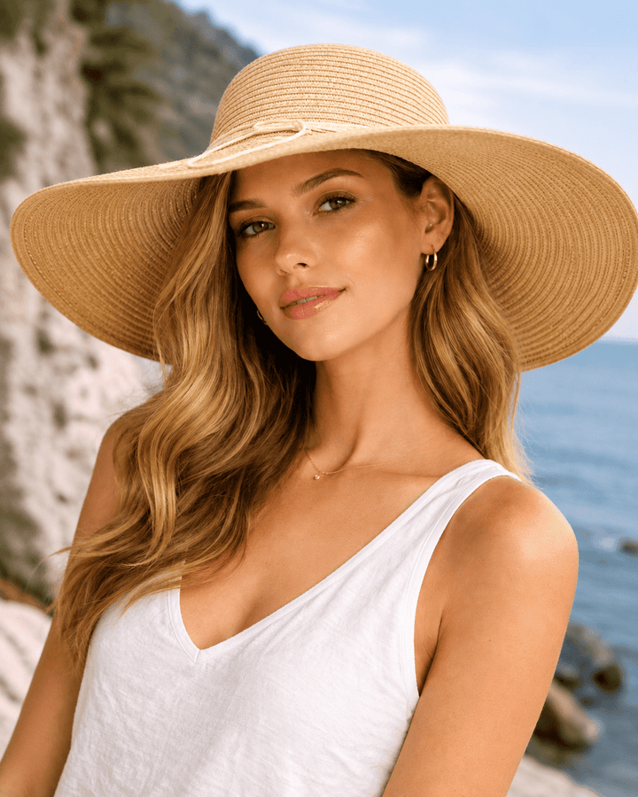Natural Straw Wide - Brim Sun Hat - Must Boutique
