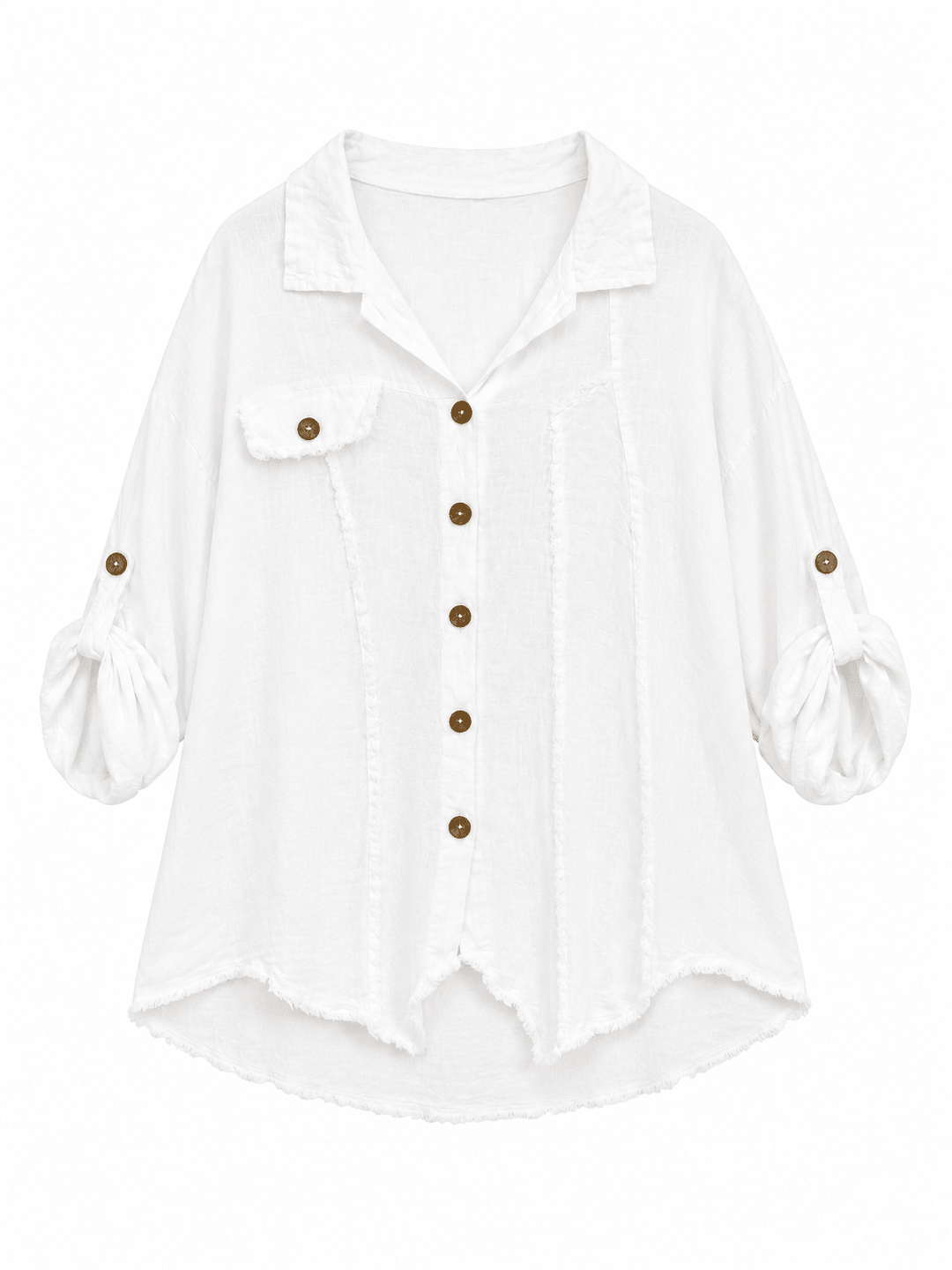 Paros frayed Linen Shirt - Must Boutique