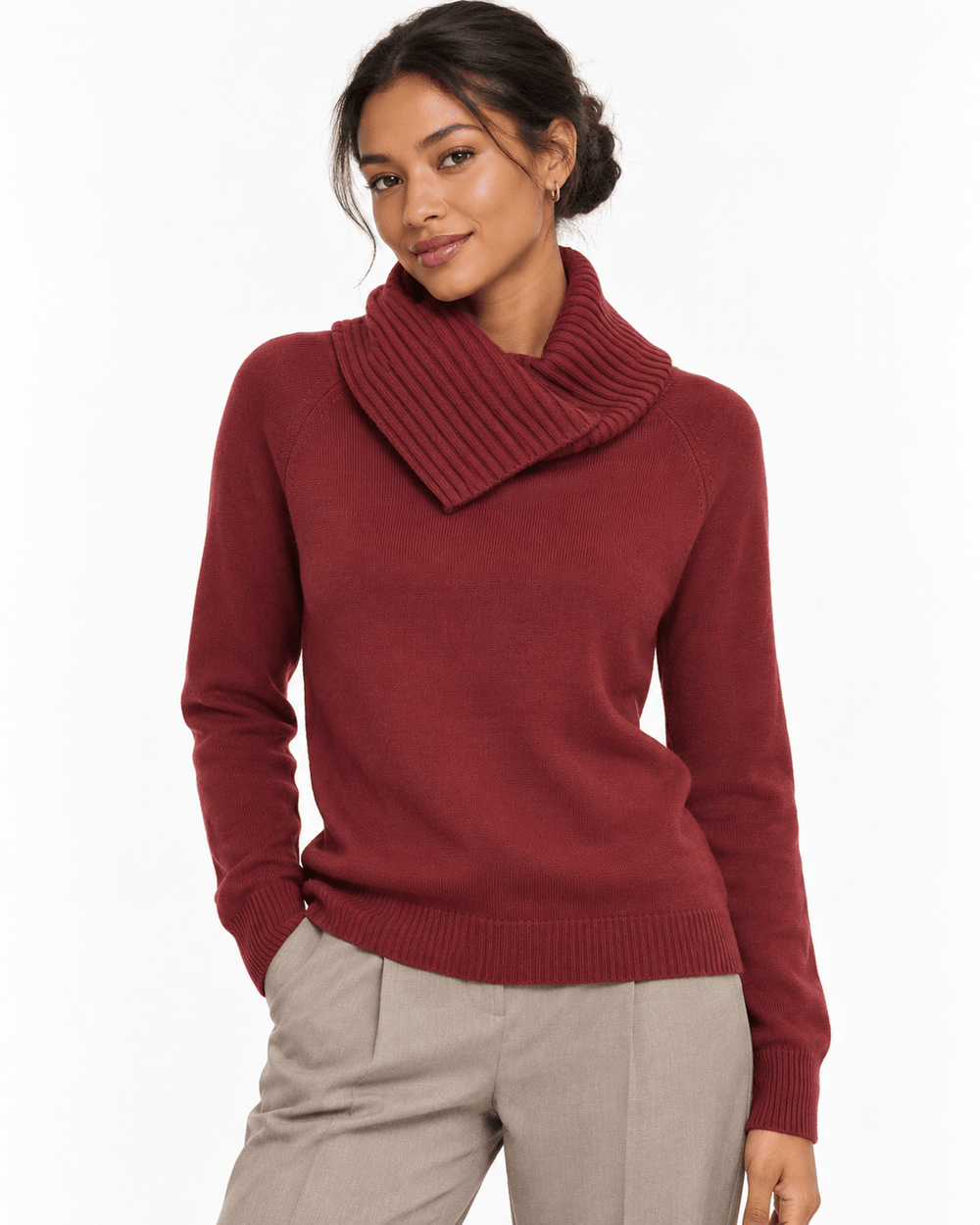 Paulina cowl Neck Sweater - Must Boutique