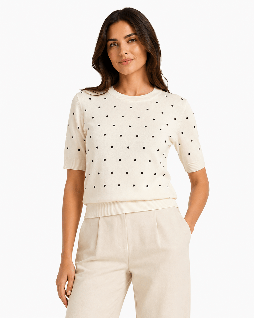 Polka Dot Knit Top - Must Boutique