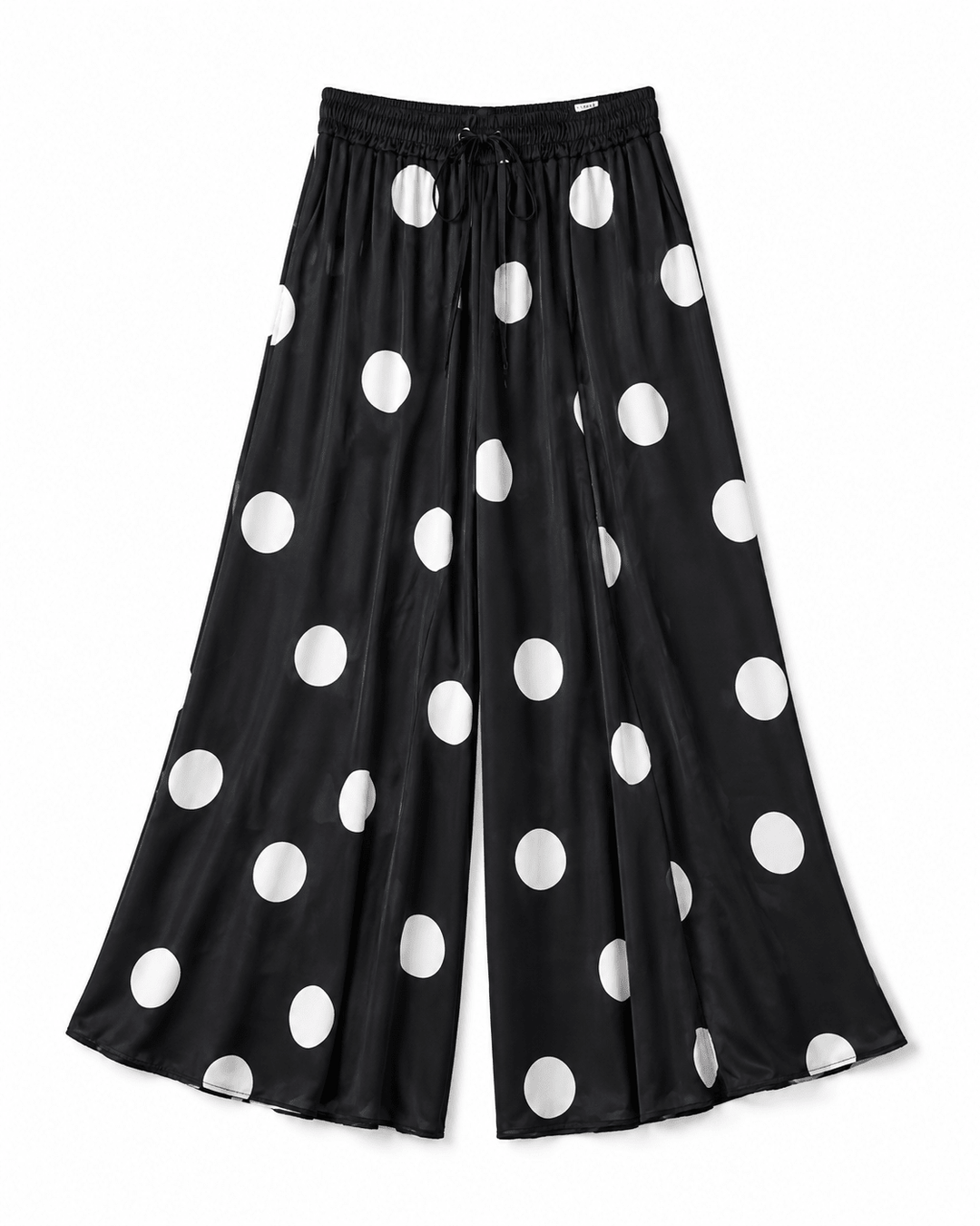 Polka Dot Satin Wide - Leg Pants - Must Boutique