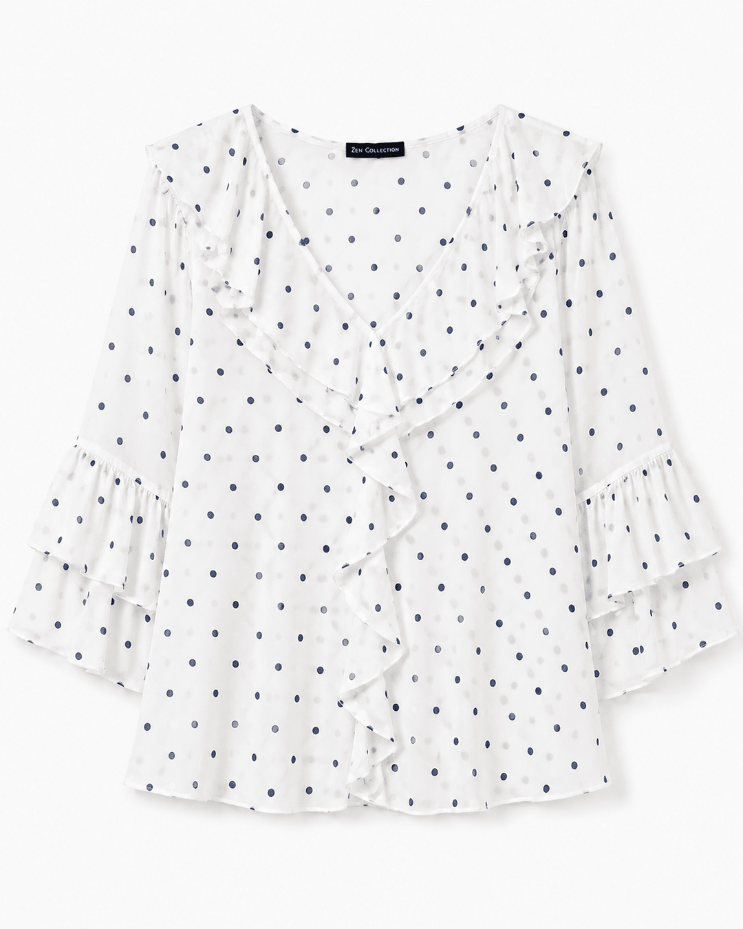 Ramie V - neck ruffle top - Must Boutique