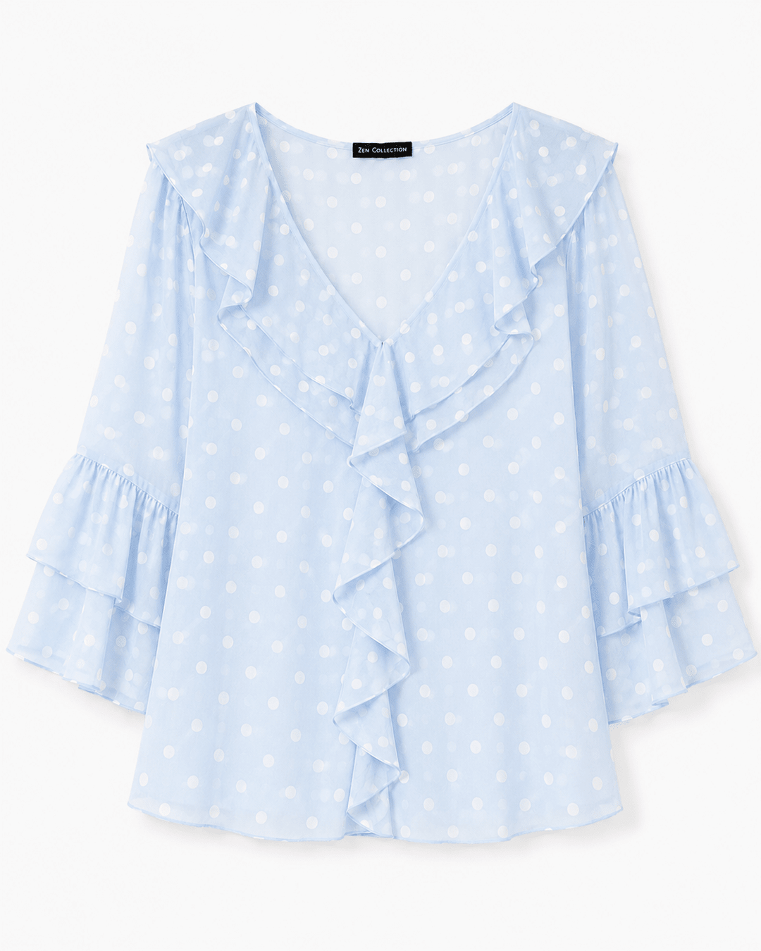 Ramie V - neck ruffle top - Must Boutique