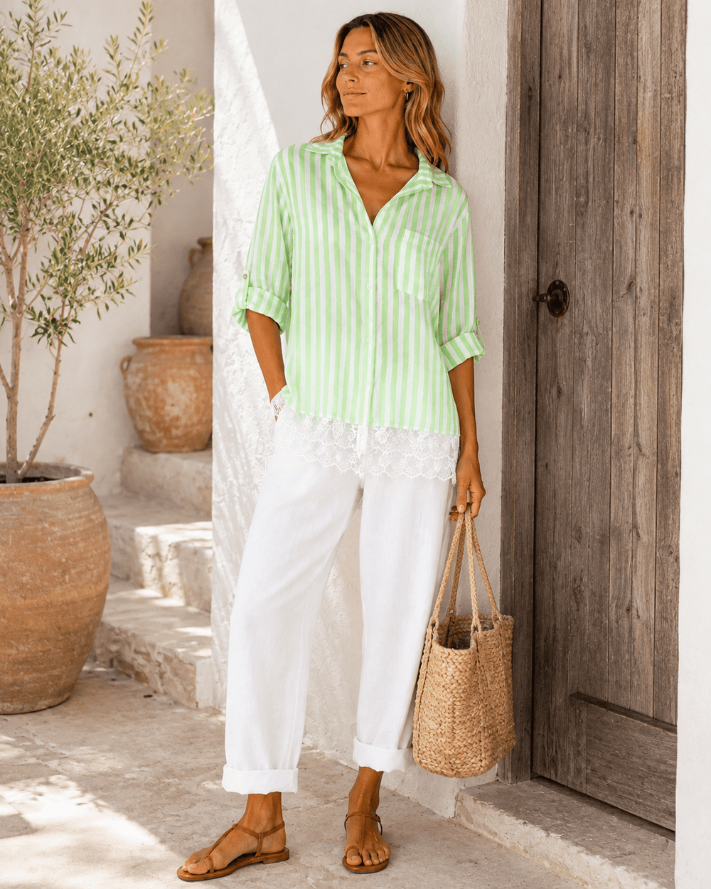 Riley Lace Hem Gingham Shirt - Must Boutique