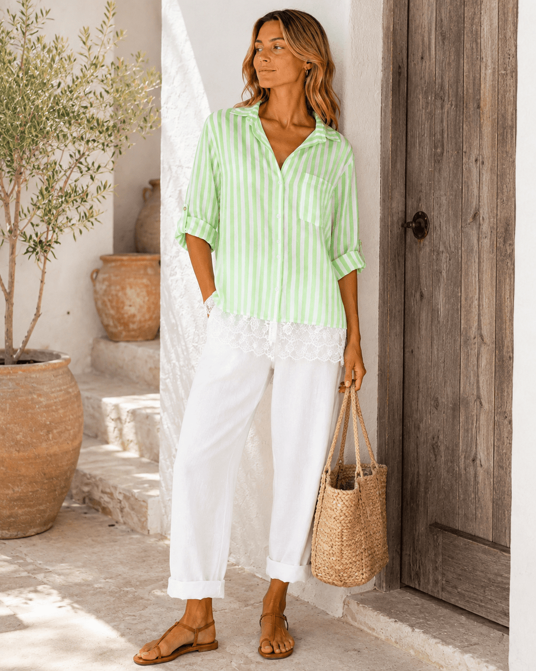 Riley Lace Hem Gingham Shirt - Must Boutique
