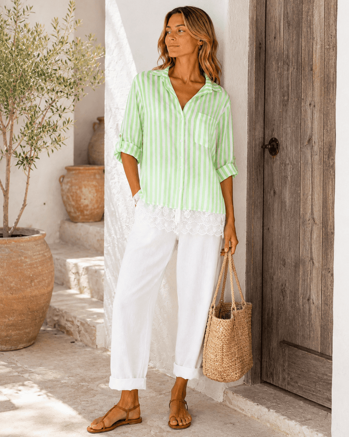 Riley Lace Hem Gingham Shirt - Must Boutique