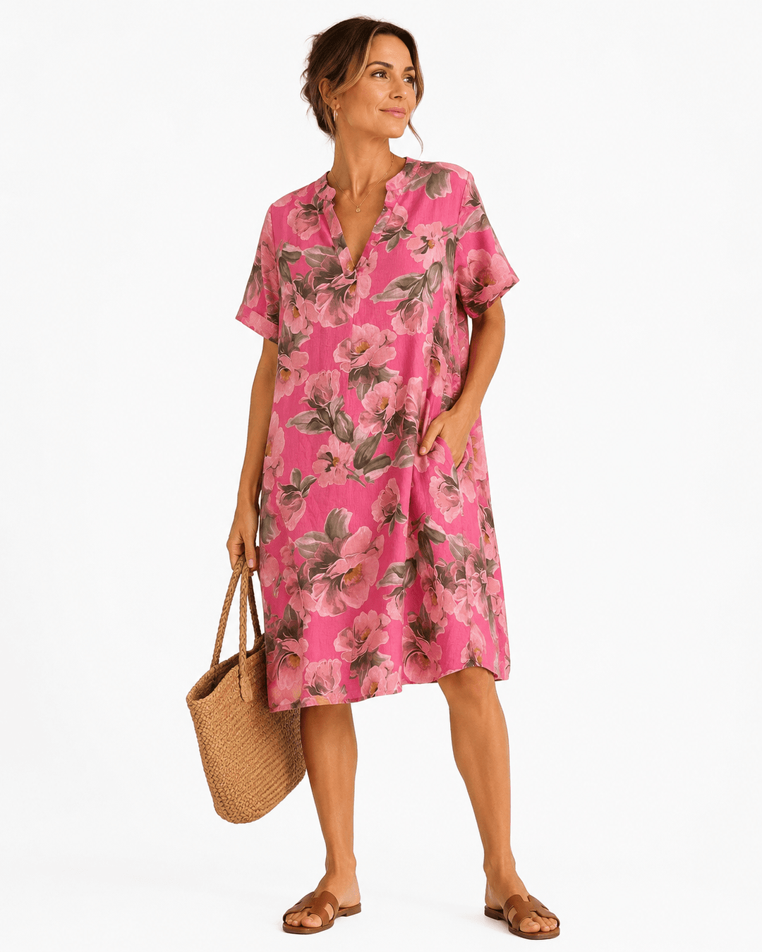 Rosalie Floral V-Neck Dress - Must Boutique