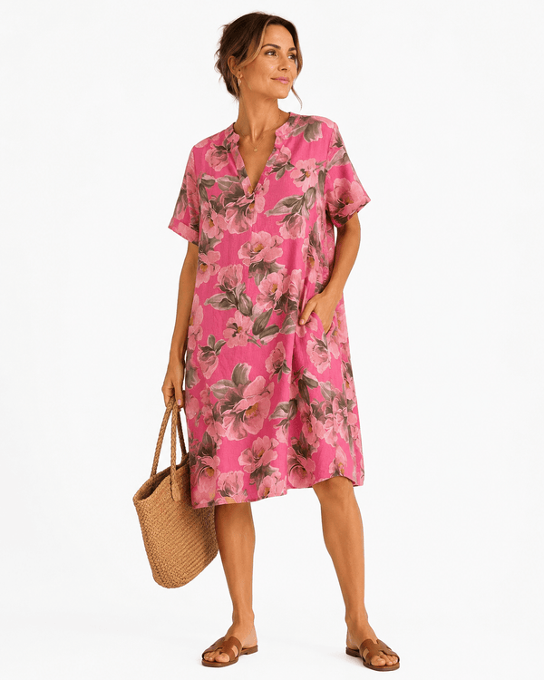 Rosalie Floral V-Neck Dress - Must Boutique
