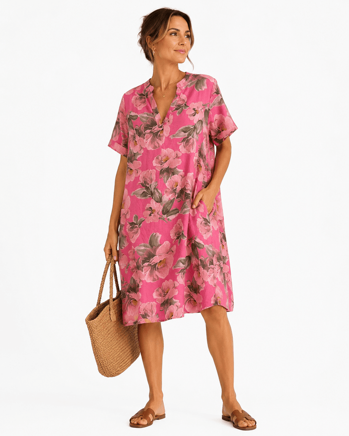 Rosalie Floral V-Neck Dress - Must Boutique