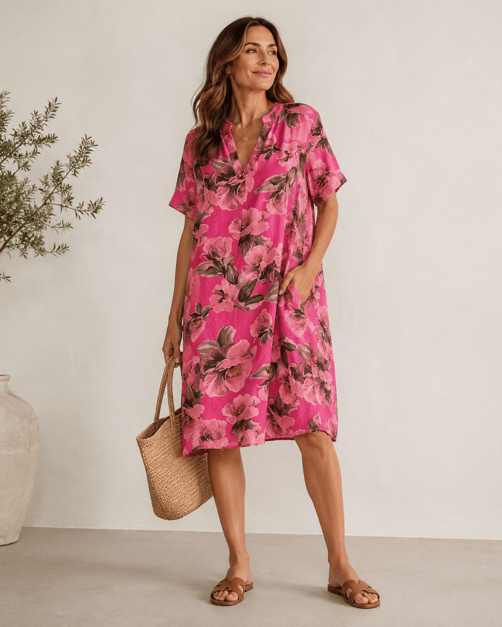 Rosalie Floral V-Neck Dress - Must Boutique