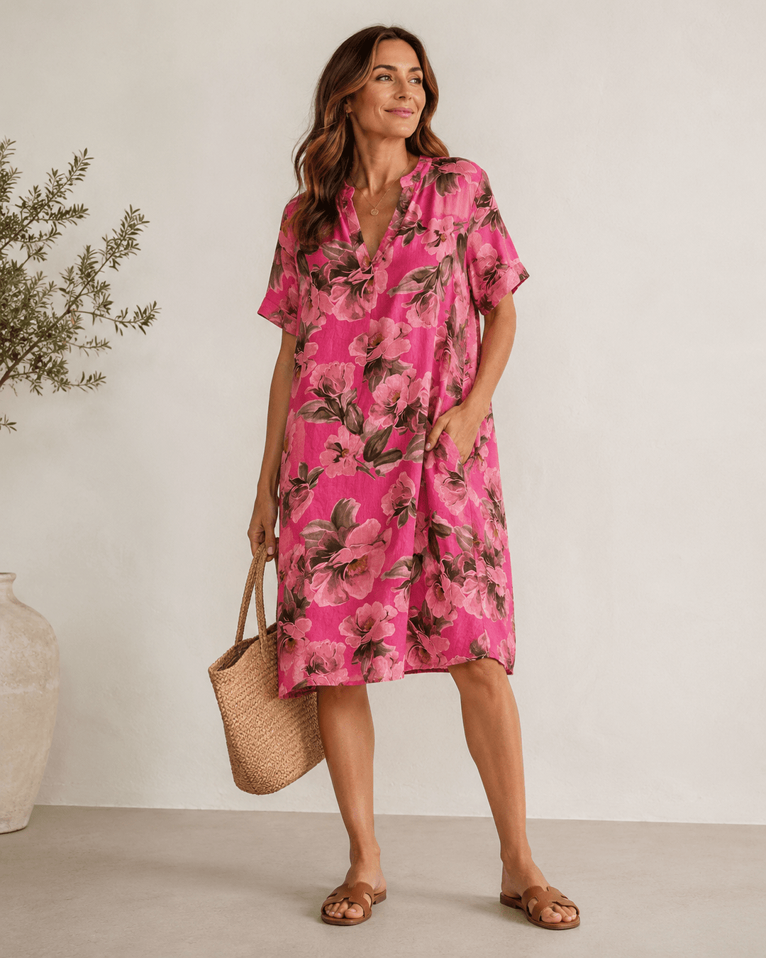Rosalie Floral V-Neck Dress - Must Boutique