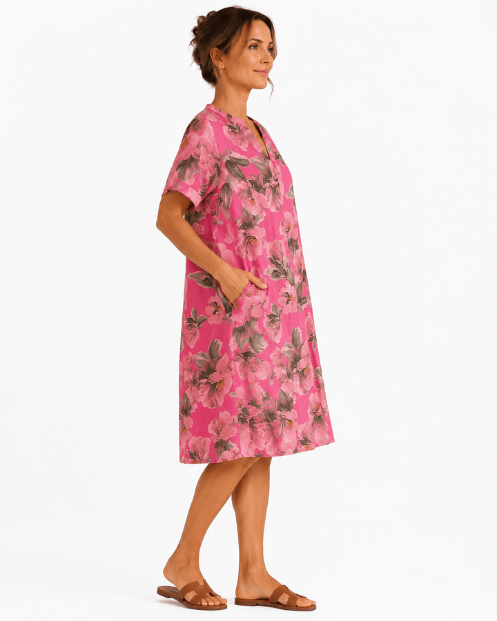 Rosalie Floral V-Neck Dress - Must Boutique