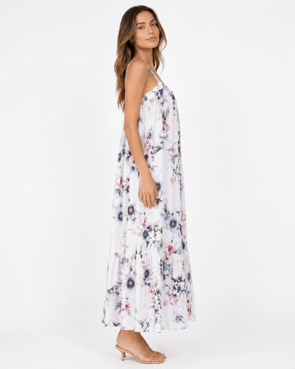 Rosalie Watercolor Floral Maxi Dress - Must Boutique