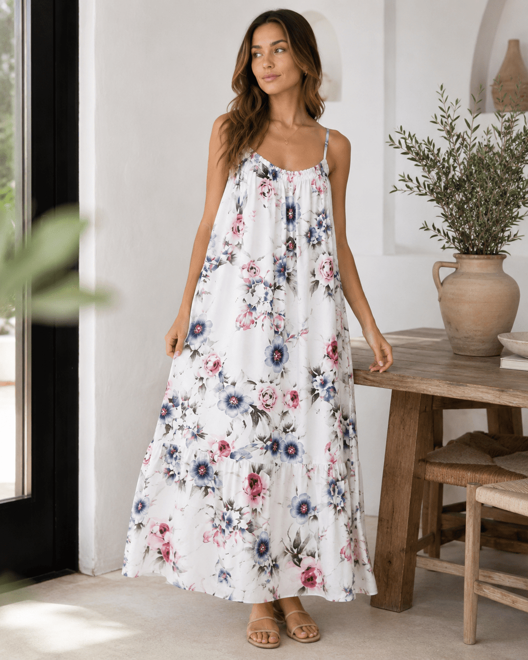 Rosalie Watercolor Floral Maxi Dress - Must Boutique