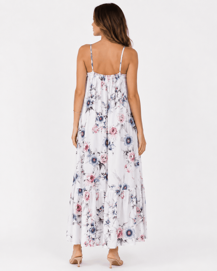 Rosalie Watercolor Floral Maxi Dress - Must Boutique