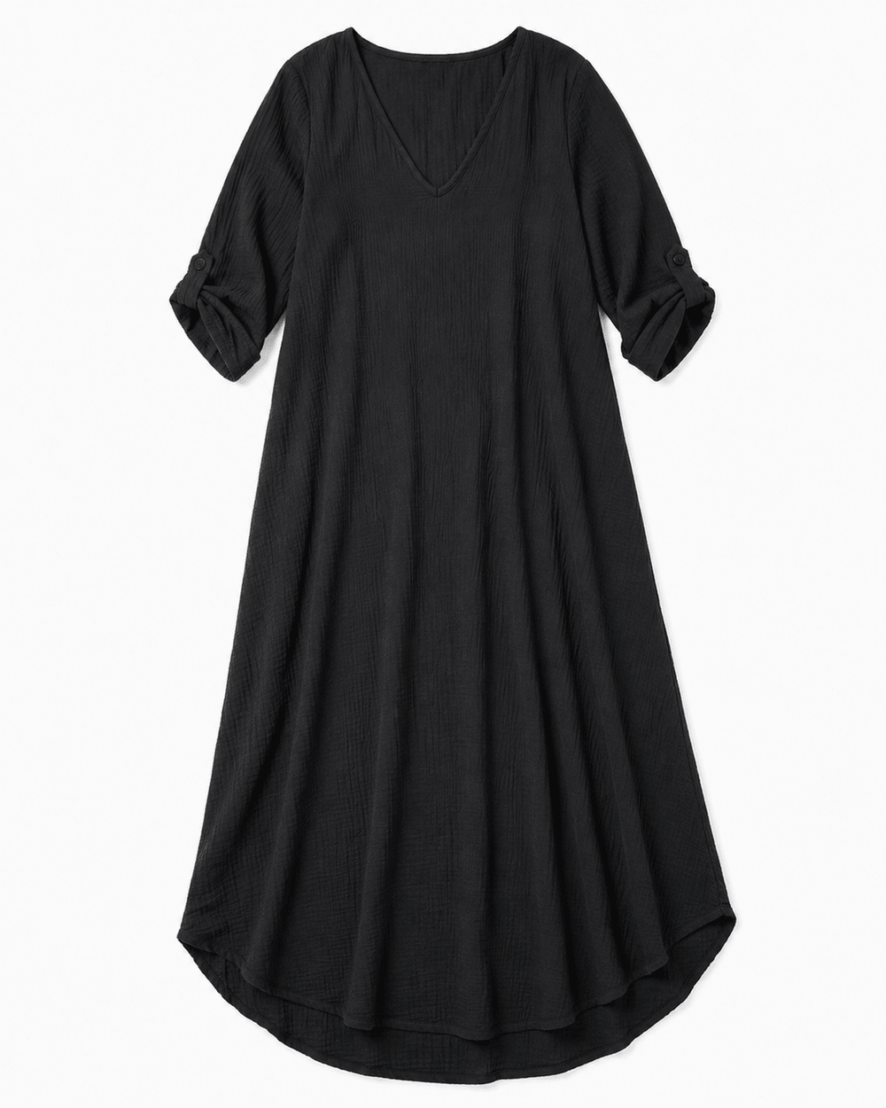 Sahara Roll - Tab Sleeve Muslin Maxi Dress - Must Boutique
