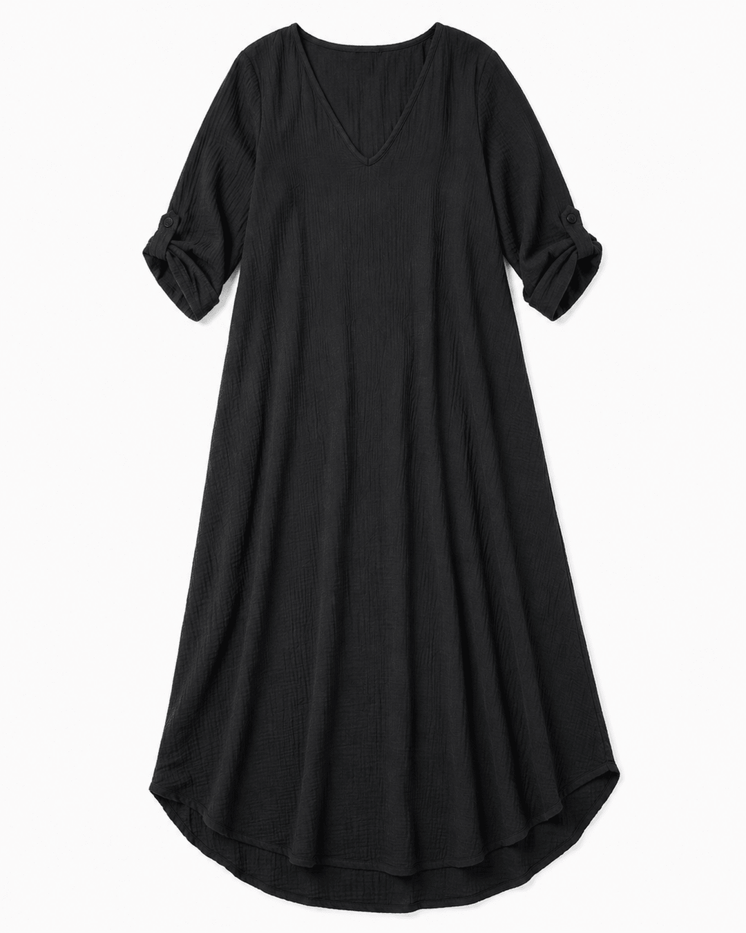 Sahara Roll - Tab Sleeve Muslin Maxi Dress - Must Boutique