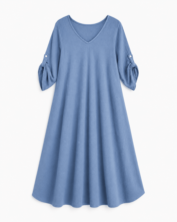 Sahara Roll - Tab Sleeve Muslin Maxi Dress - Must Boutique