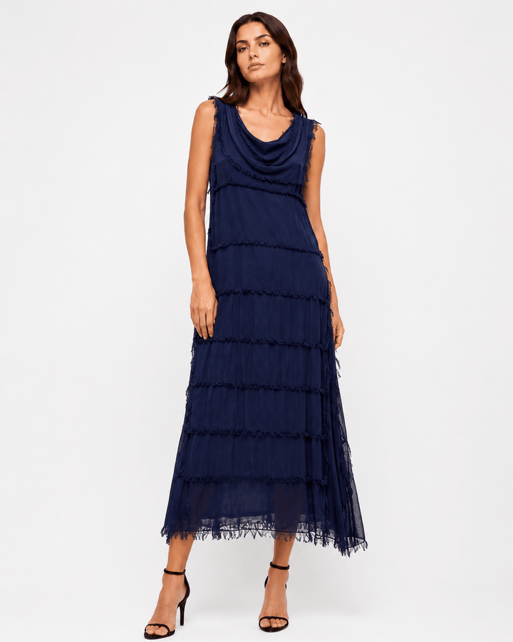 Sara Silk Layered dress - Must Boutique