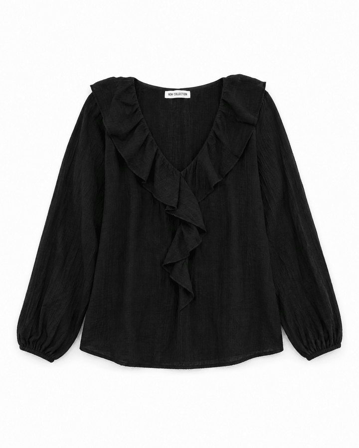 Scarlett V-Neck Ruffle Top - Must Boutique
