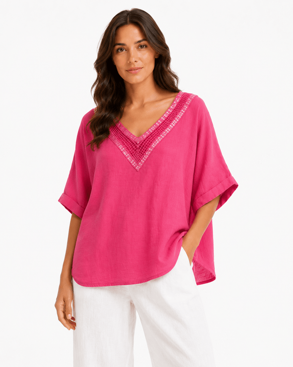 Sequin V-Neck top - Must Boutique