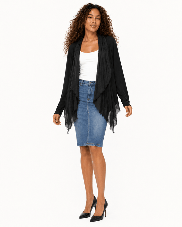 Silk Flowy Open Cardigan - Must Boutique
