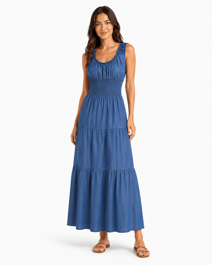 Sofia Denim Maxi Dress - Must Boutique