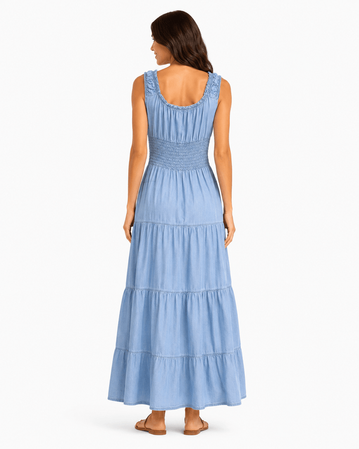 Sofia Denim Maxi Dress - Must Boutique