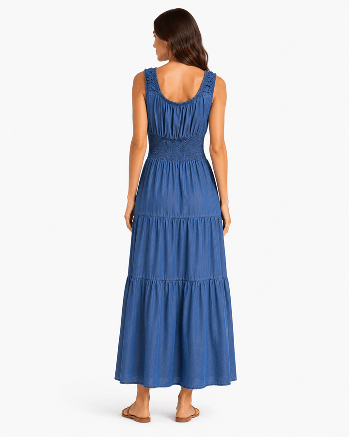 Sofia Denim Maxi Dress - Must Boutique