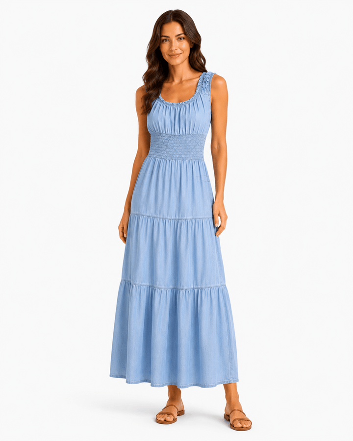 Sofia Denim Maxi Dress - Must Boutique