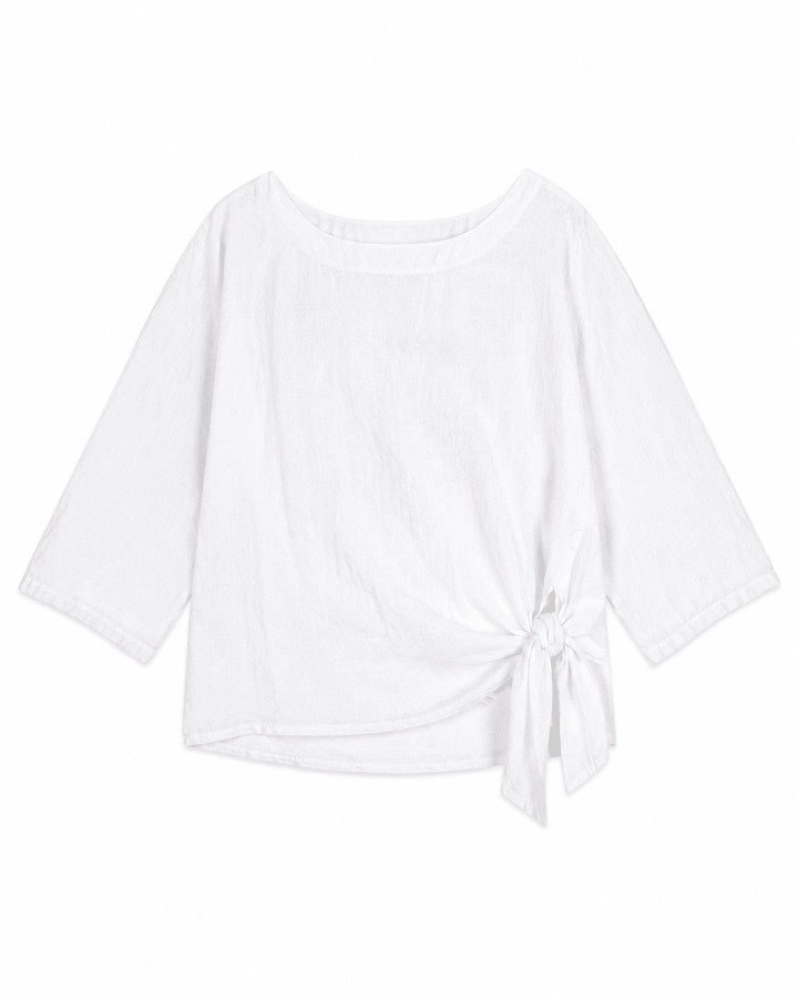 Solea Tie-front Linen Top - Must Boutique