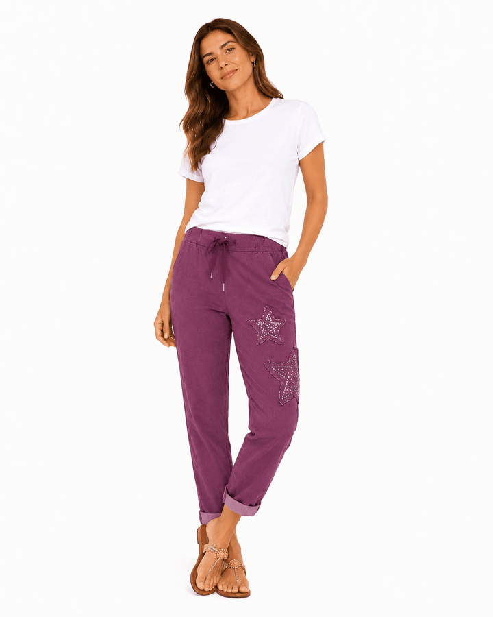Star Detail Relaxed Jogger Pants - Must Boutique