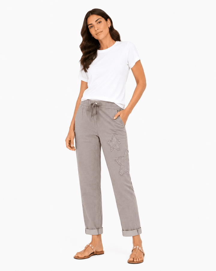 Star Detail Relaxed Jogger Pants - Must Boutique