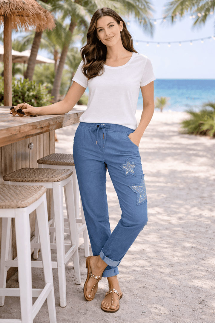 Star Detail Relaxed Jogger Pants - Must Boutique