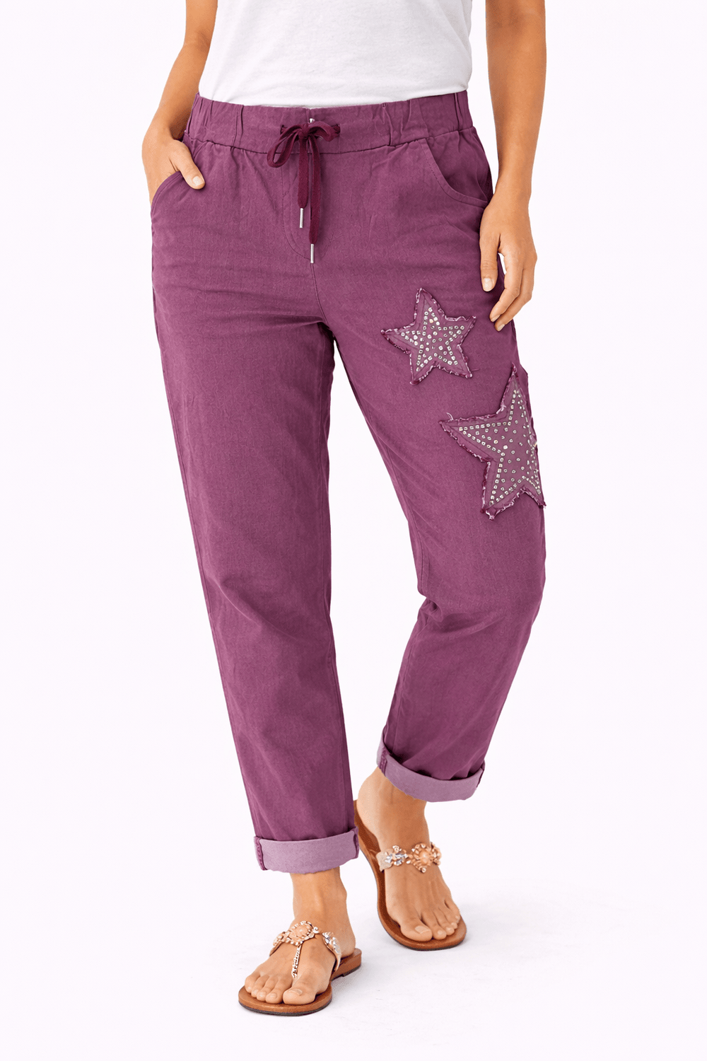 Star Detail Relaxed Jogger Pants - Must Boutique