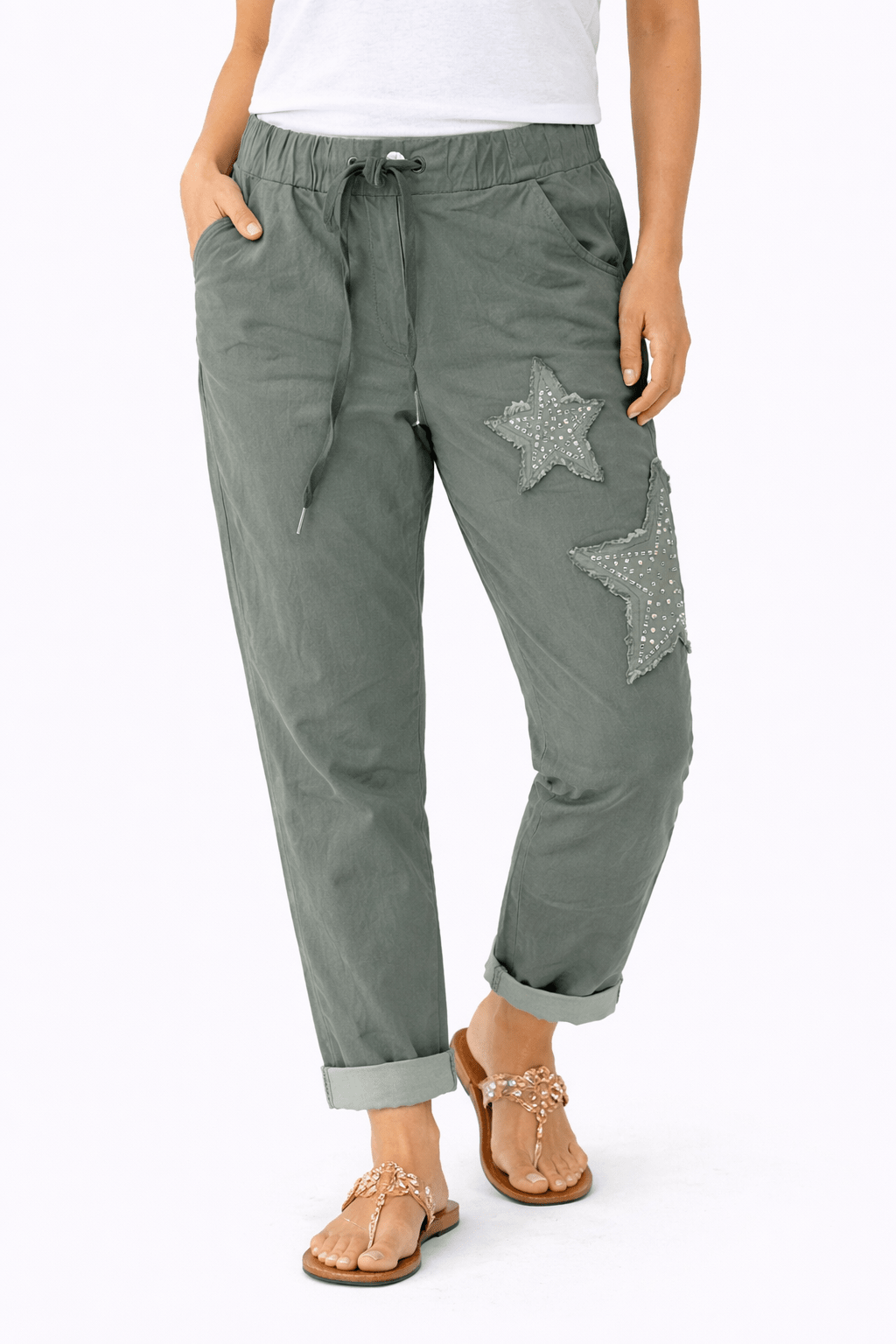 Star Detail Relaxed Jogger Pants - Must Boutique