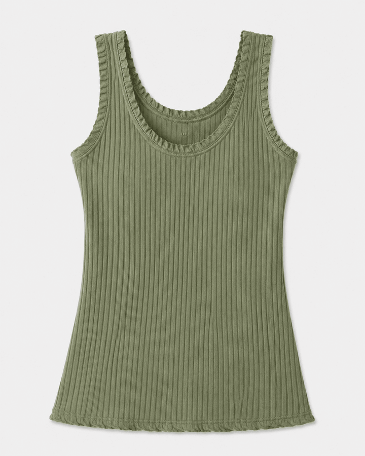 Stretch Cotton Ribbed Tank Top - Must Boutique
