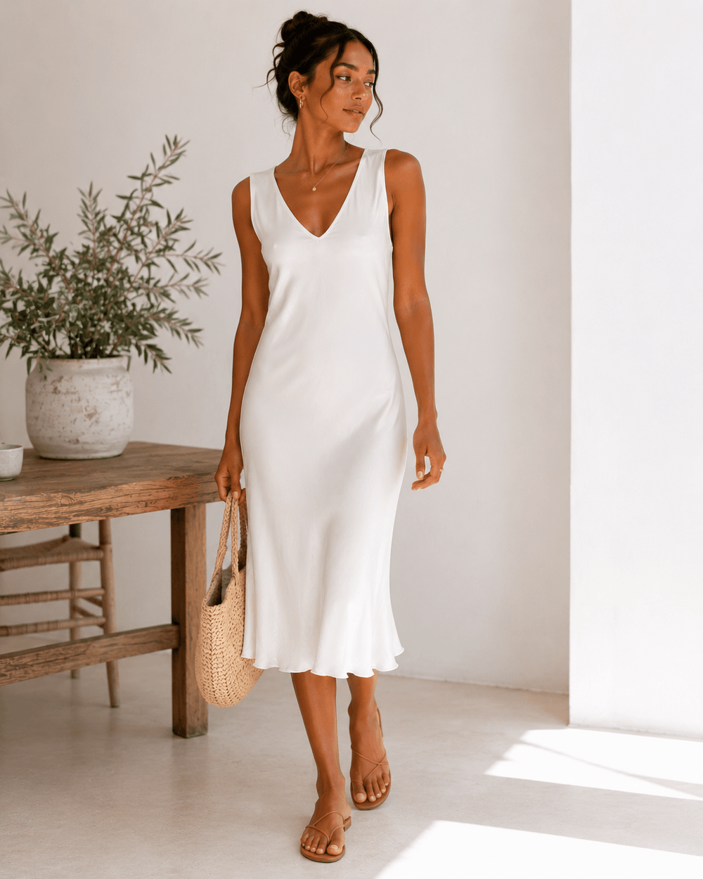 Suerte Satin Slip Dress - Must Boutique
