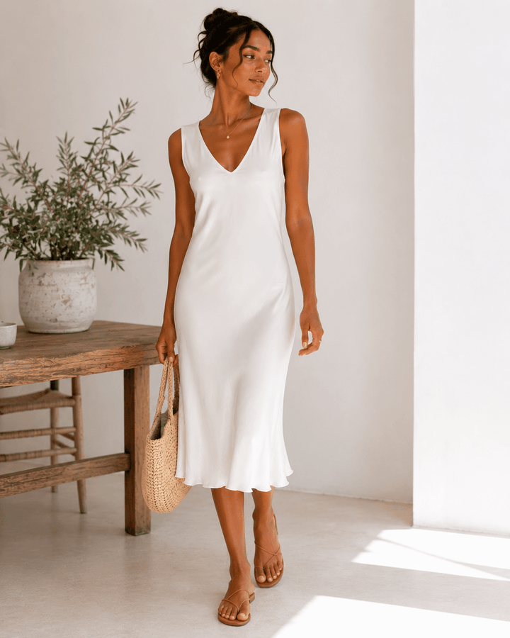 Suerte Satin Slip Dress - Must Boutique