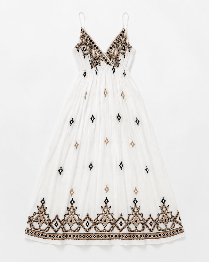Tara Embroidered Maxi dress - Must Boutique