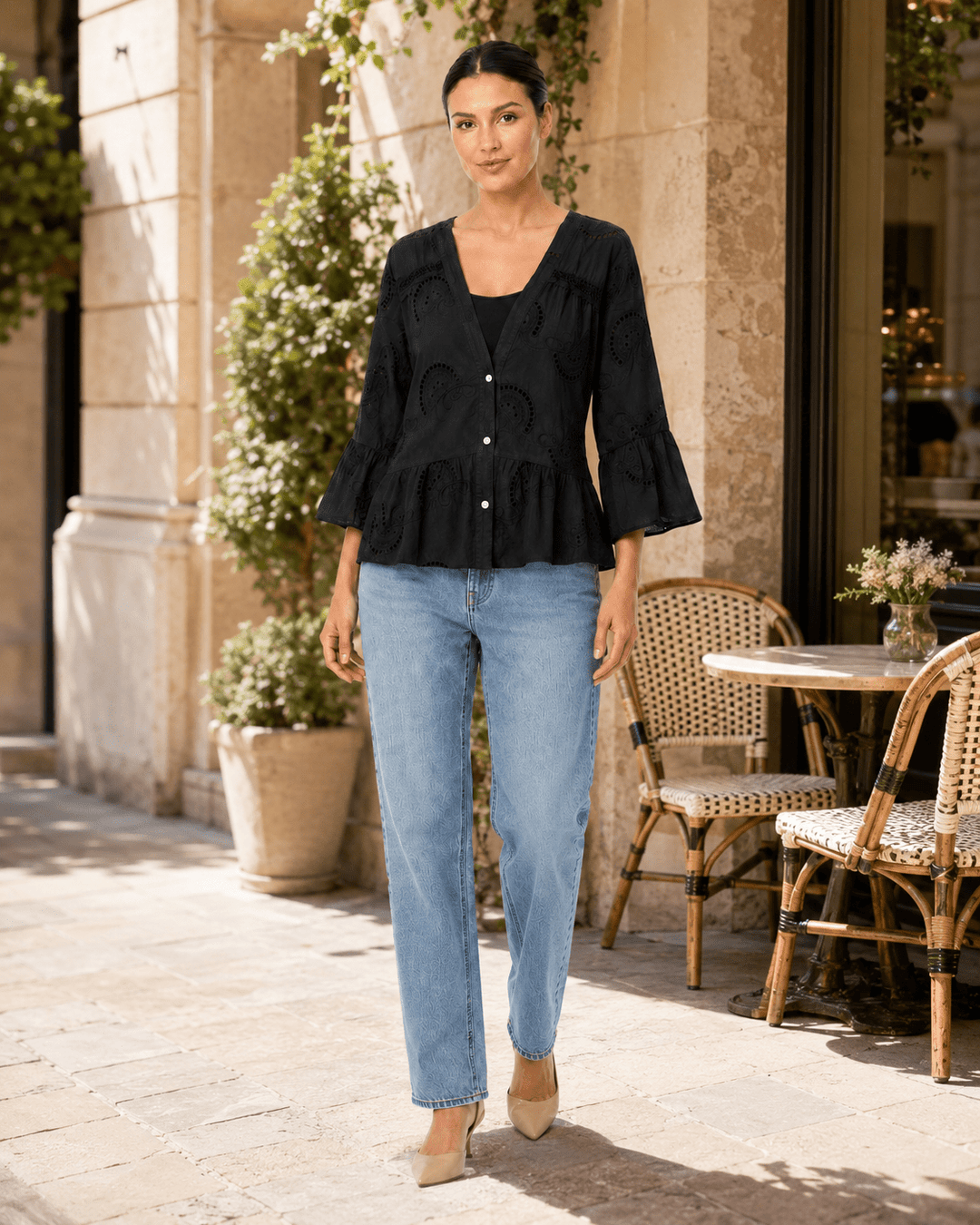 Teva Eyelet Ruffle Blouse - Must Boutique