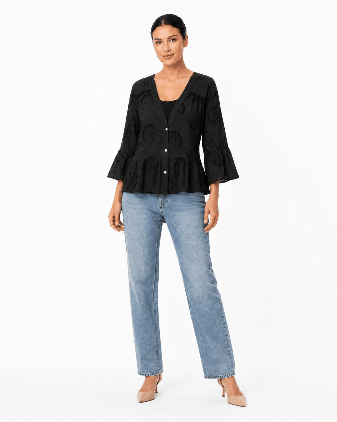 Teva Eyelet Ruffle Blouse - Must Boutique