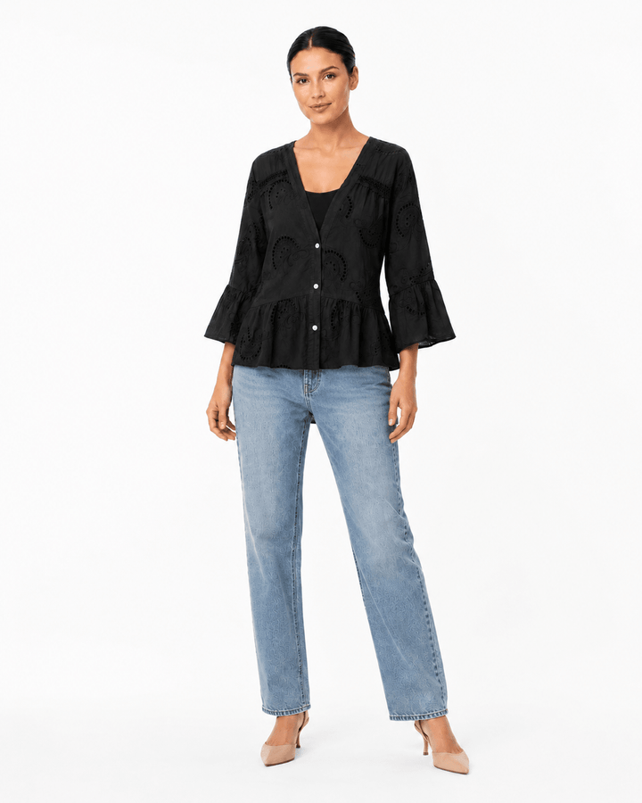 Teva Eyelet Ruffle Blouse - Must Boutique