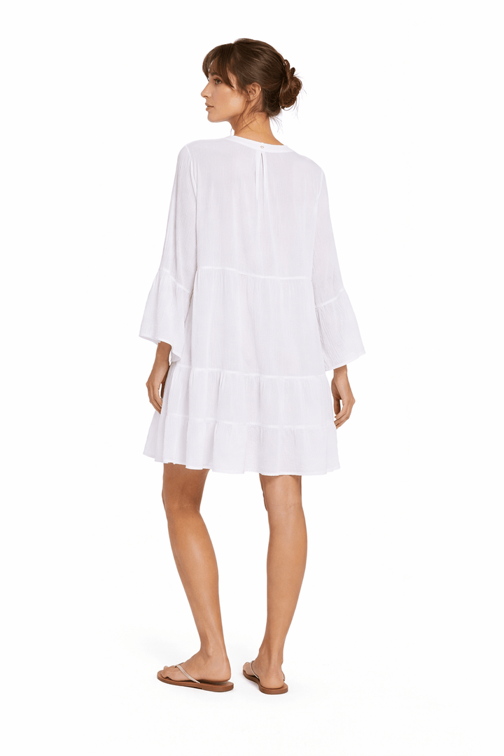 Tiered Button Dress - Must Boutique