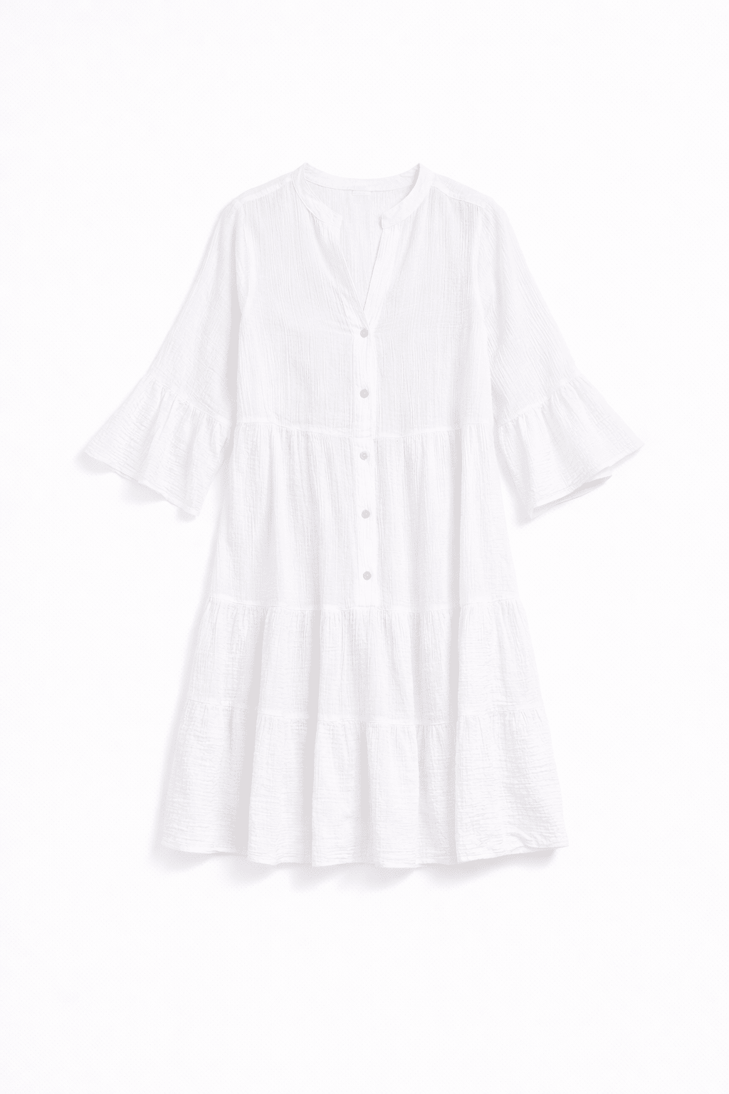 Tiered Button Dress - Must Boutique