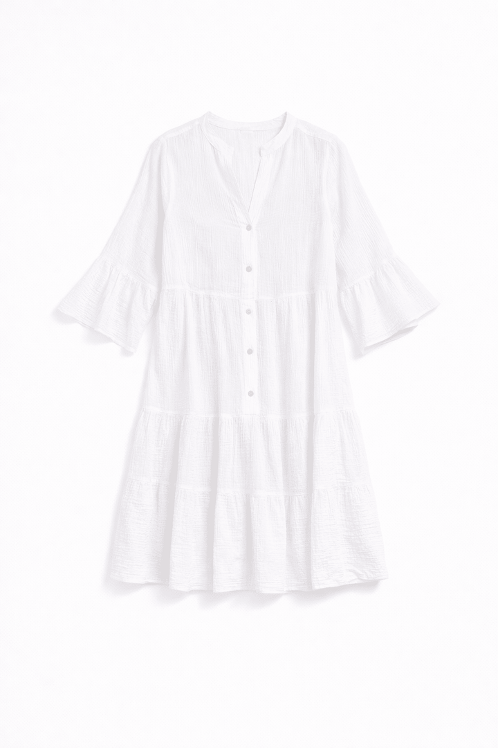 Tiered Button Dress - Must Boutique