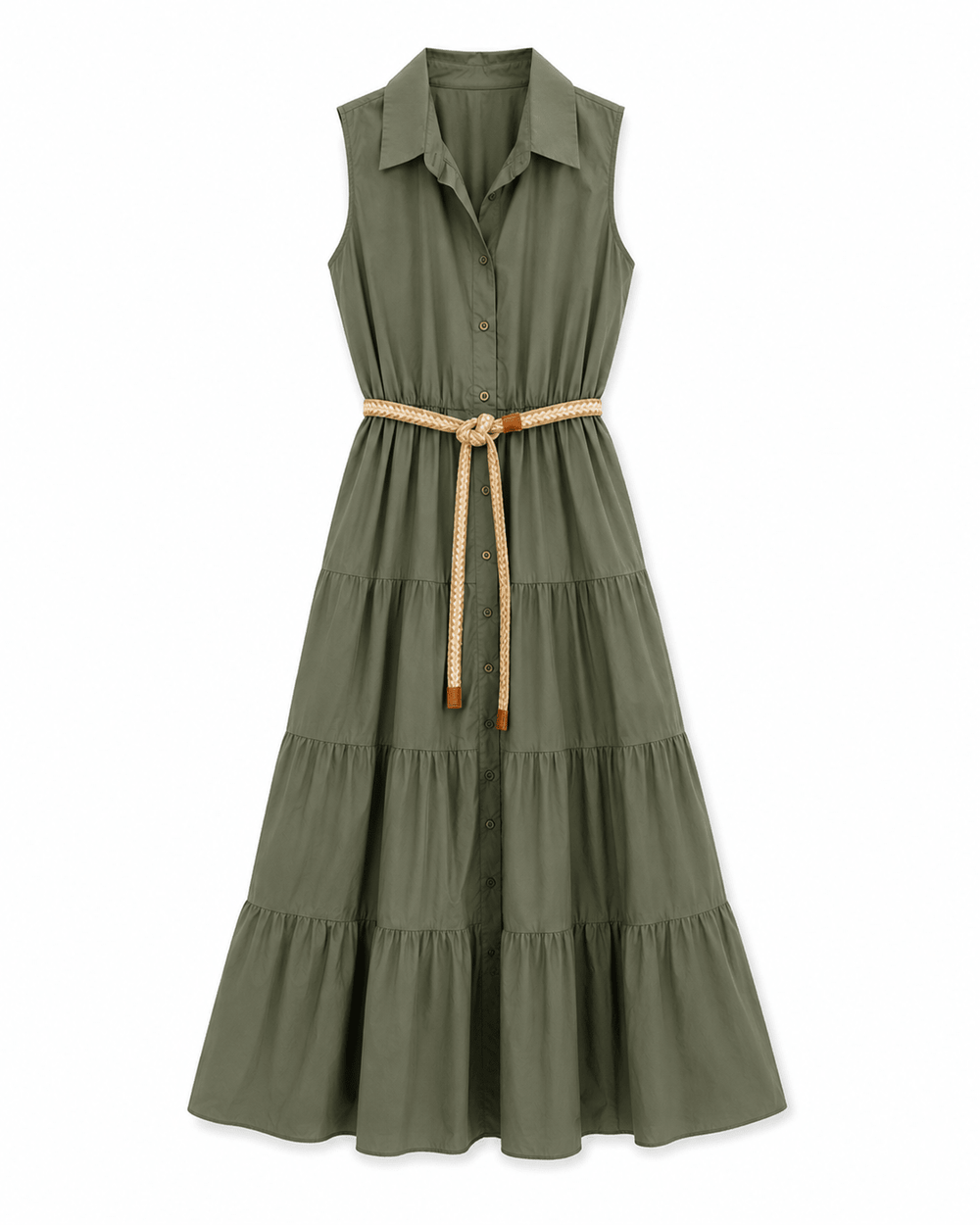 Tyla Sleeveless Maxi Dress with Rope Belt - Must Boutique