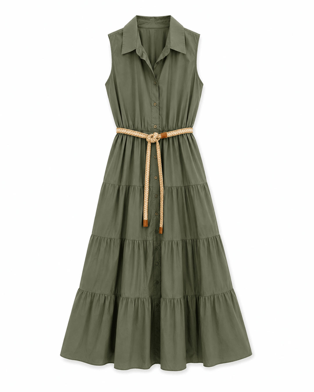 Tyla Sleeveless Maxi Dress with Rope Belt - Must Boutique